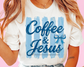 Jesus & Coffee Striped Religious DTF TRANSFER or UV DTF STICKER
