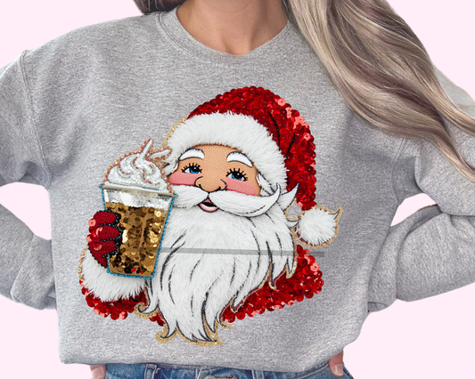 Coffee Santa Christmas DTF TRANSFER