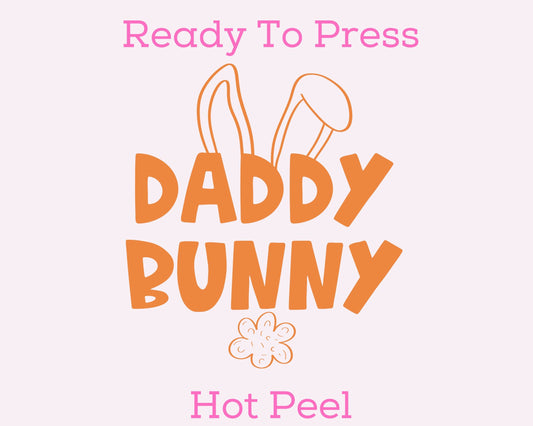 Daddy Bunny (Orange) Easter DTF TRANSFER