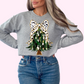 Dalmatian Coquette Bow Christmas (Faux Glitter) Christmas DTF TRANSFER  or UV DTF STICKER