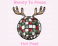 Faux Sequins Reindeer Disco Ball Christmas DTF TRANSFER or UV DTF STICKER DECAL