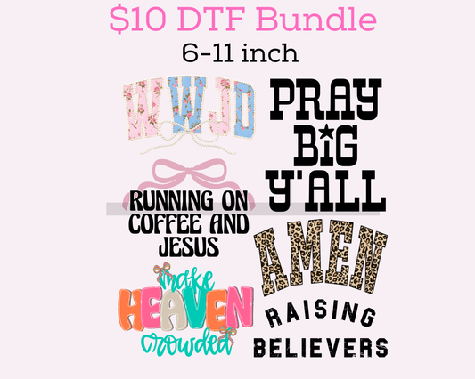 $10 Faith Based Religious Bundle DTF Transfer 