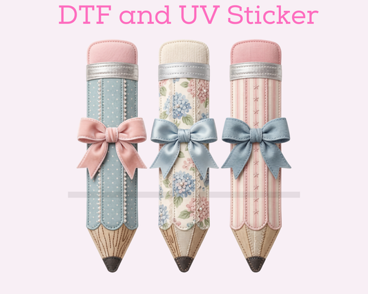 Trendy Pencils Floral Bow School Teacher DTF TRANSFER