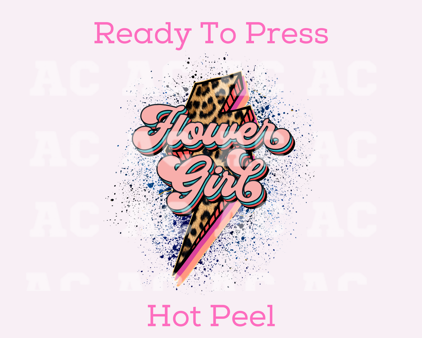 Flower Girl Leopard Bolt DTF TRANSFER or UV DTF STICKER DECAL