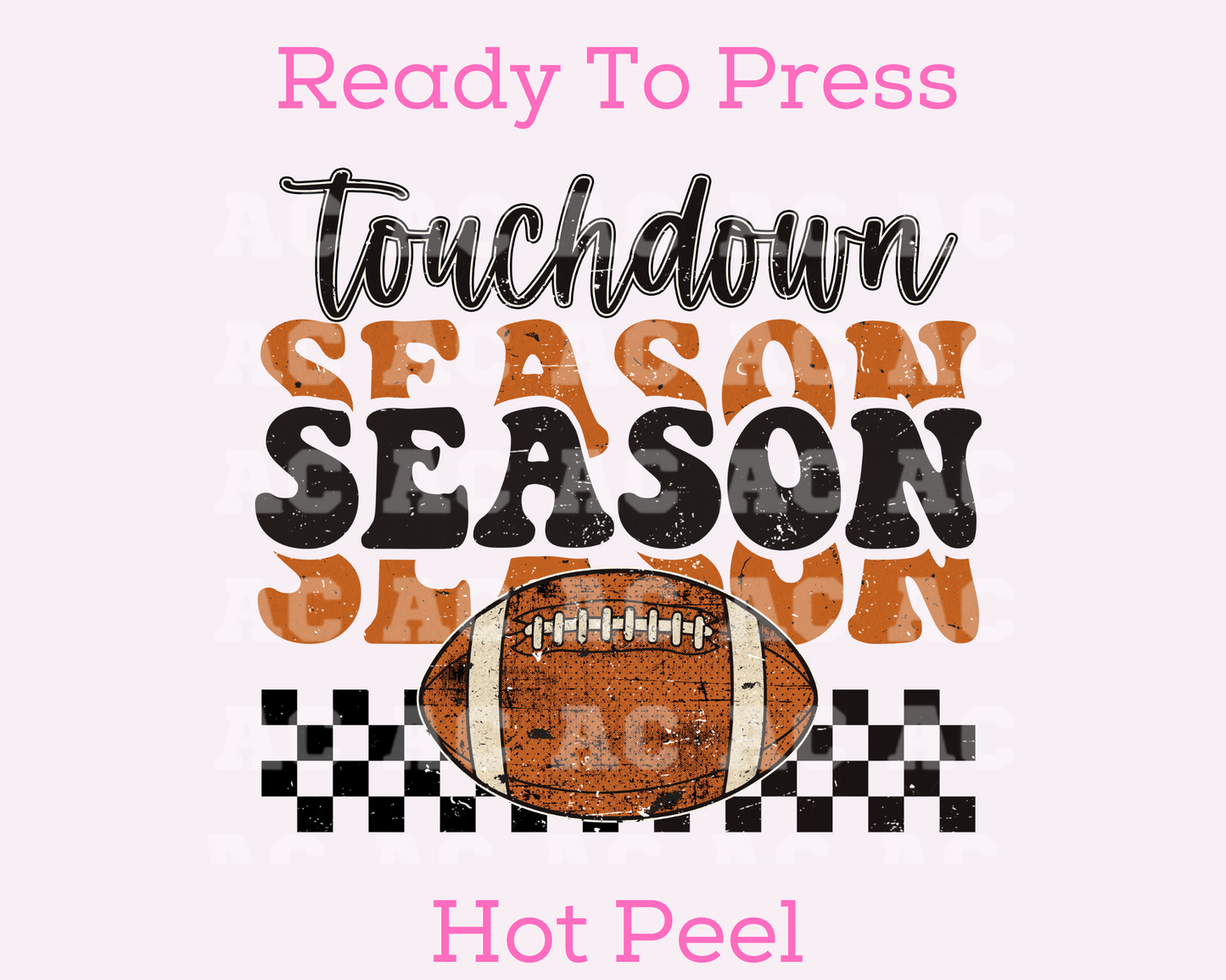 Touchdown Season Stacked DTF TRANSFER or UV DTF STICKER DECAL