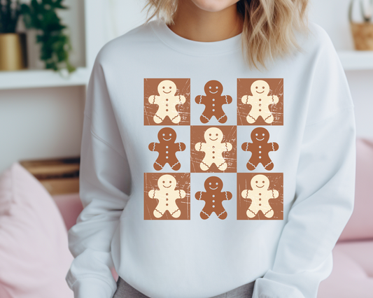 Checkered Gingerbread Christmas DTF TRANSFER or UV DTF STICKER