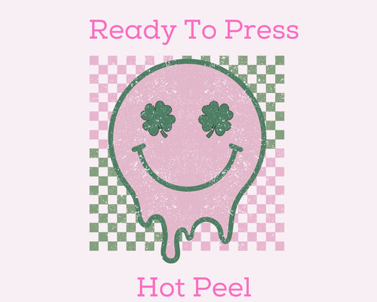 Clover Happy Checkered St. Patrick's Day DTF TRANSFER or UV DTF STICKER