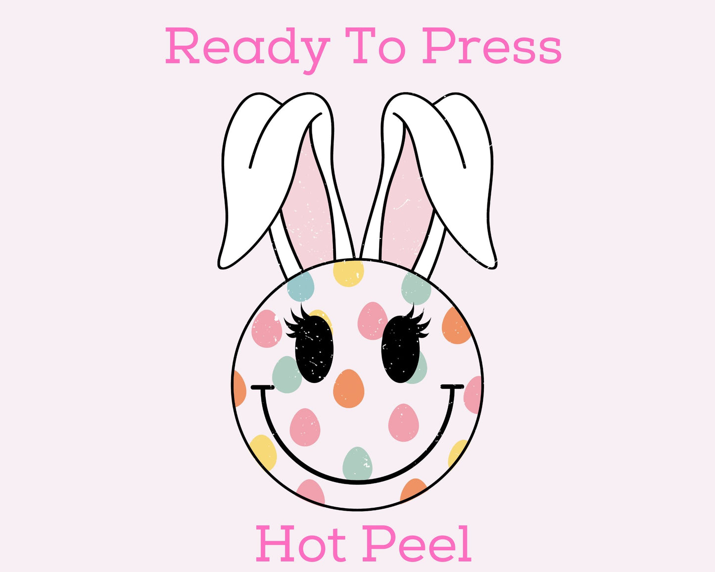 Happy Face Polka Dot Bunny Easter DTF TRANSFER