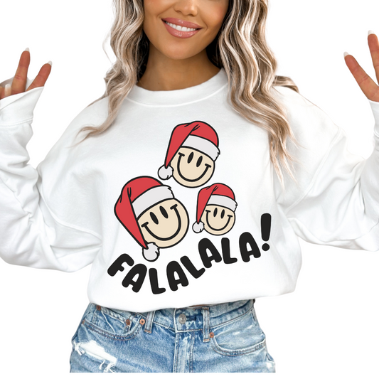 Falalala! Santa Hats Christmas DTF TRANSFER or UV DTF STICKER