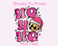 Pink Faux Sequins Ho Ho Ho DTF TRANSFER
