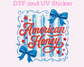 American Honey Bow Stripes Patriotic 4th of July DTF TRANSFER