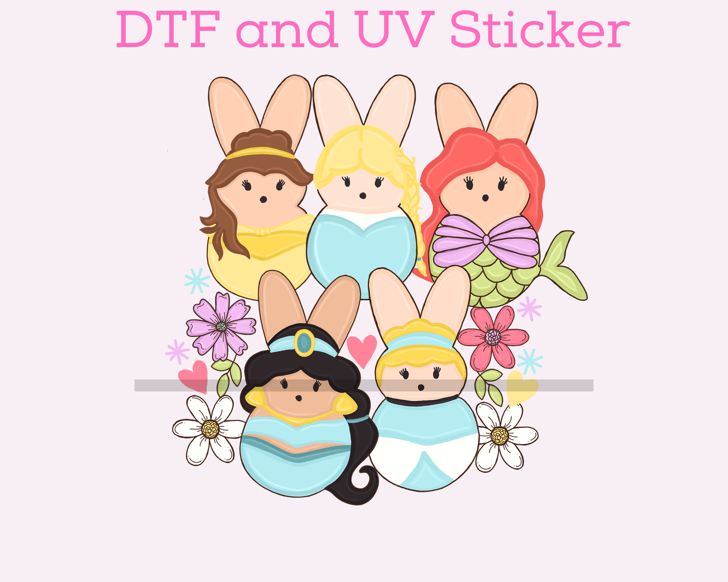 Magical Easter Princess DTF TRANSFER or UV DTF STICKER