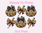 Leopard Pumpkins and Pencils With Bows School Fall DTF TRANSFER or UV DTF STICKER DECAL