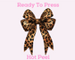 Leopard Bow Coquette Bow DTF TRANSFER or UV DTF STICKER DECAL