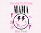 Pink Mama Smiley DTF TRANSFER or UV DTF STICKER DECAL