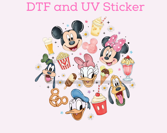 Magical Friends and Snacks DTF TRANSFER UV DTF STICKER