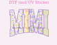 Mimi Floral Preppy Varsity Letters DTF TRANSFER or UV DTF STICKER DECAL