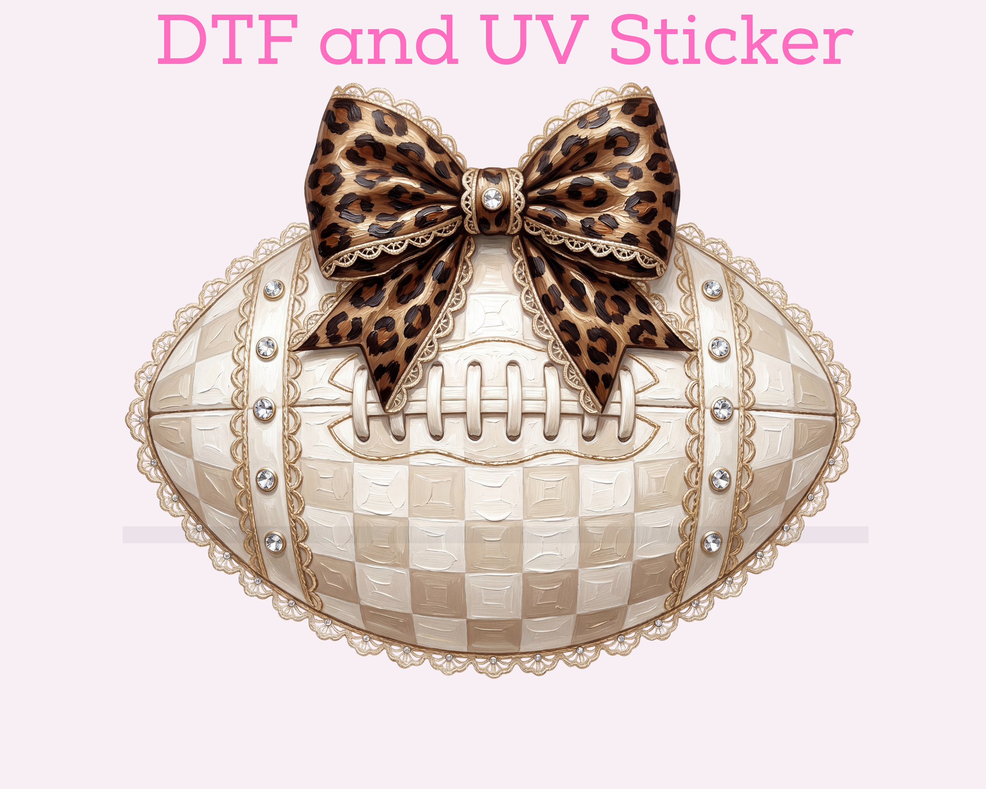 Neutral Football with Bow DTF Transfer