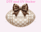 Neutral Football with Bow DTF Transfer