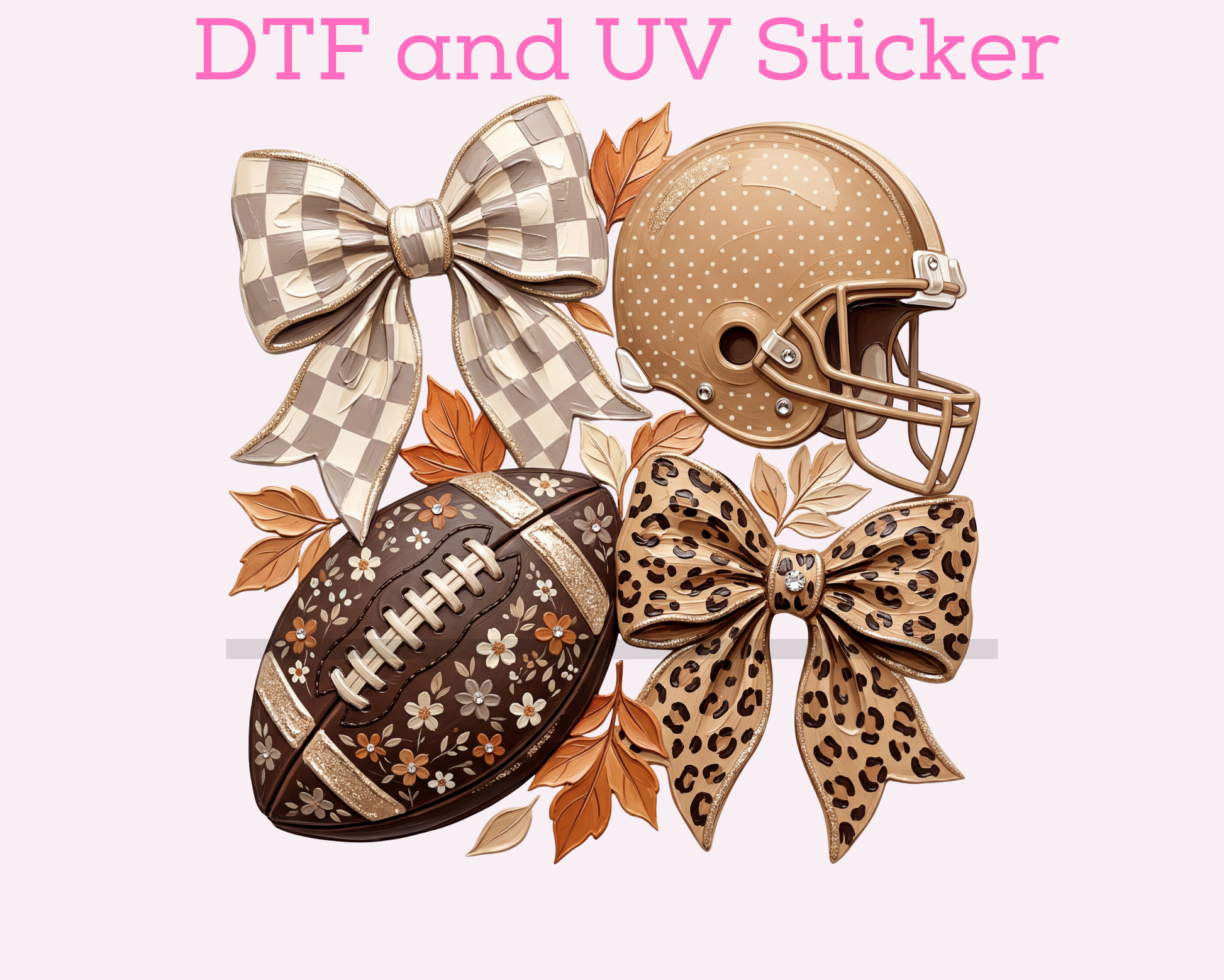 Fall Football with Bows DTF TRANSFER