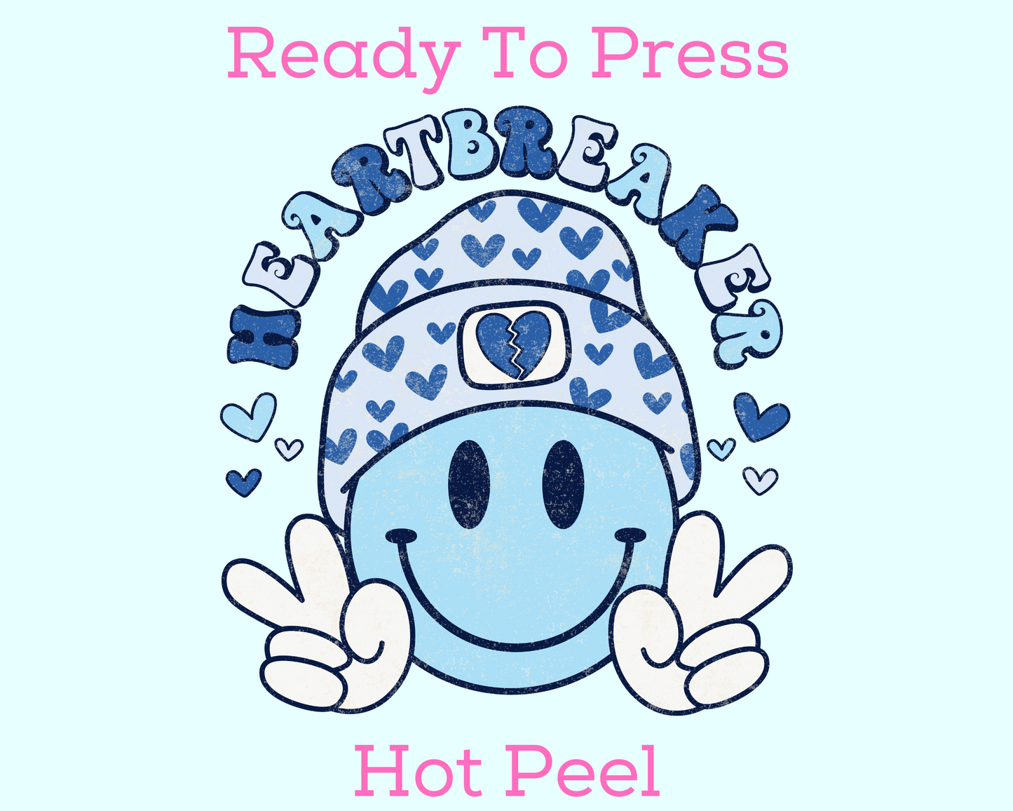 Heartbreaker Beanie (Distressed) Boy Valentine's Day DTF TRANSFER