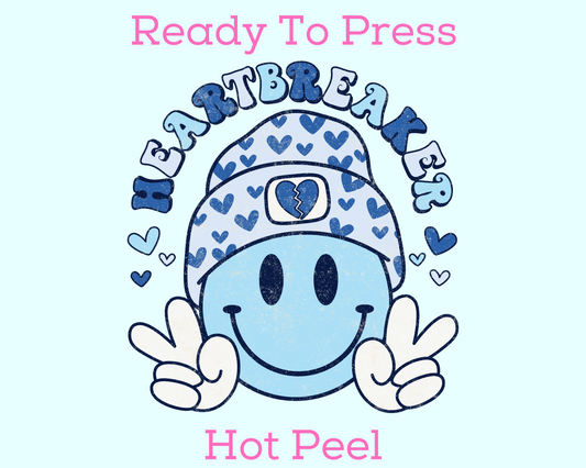 Heartbreaker Beanie (Distressed) Boy Valentine's Day DTF TRANSFER