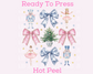Nutcracker Ballet Blue Floral Coquette Bow Collage Christmas DTF TRANSFER  or UV DTF STICKER