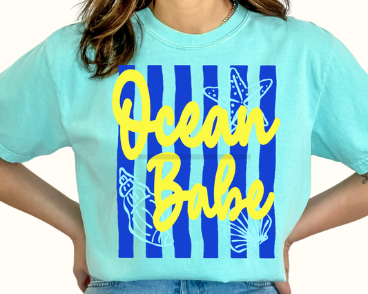 Ocean Babe Stripes DTF TRANSFER or UV DTF STICKER