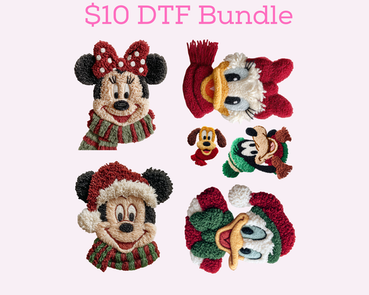 $10 Magical Friends Christmas Bundle 4- 11', 1-7" 1-4" DTF Transfer