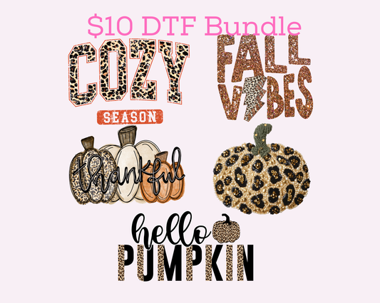 $10 Fall Pumpkin Bundle 5- 11' DTF Transfer
