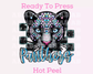 Checkered Panthers Faux Embroidery School Mascot DTF TRANSFER