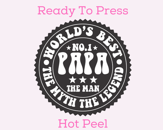 World's Best Papa Father's Day DTF TRANSFER or UV DTF STICKER