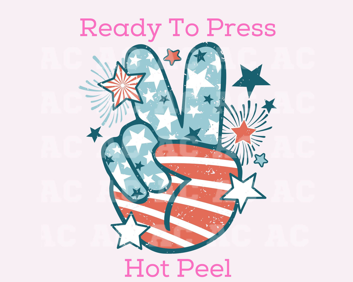 Patriotic Peace DTF TRANSFER or UV DTF STICKER