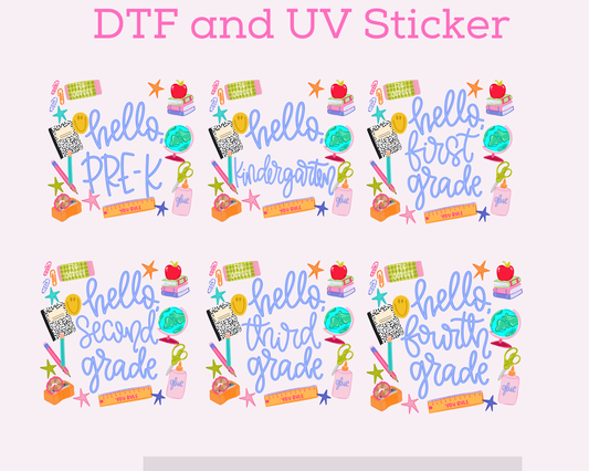 All Grades Girl School Supplies DTF TRANSFER