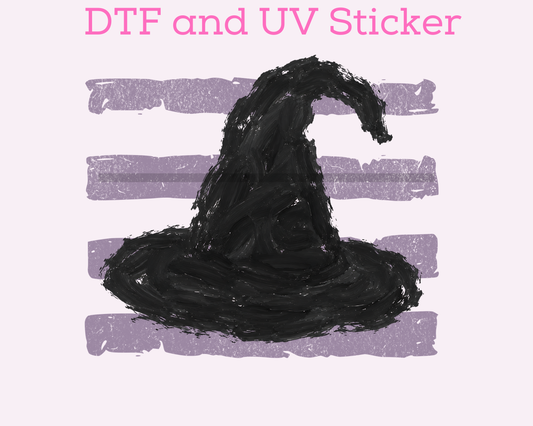 Witch Hat Purple Stripes Halloween DTF TRANSFER