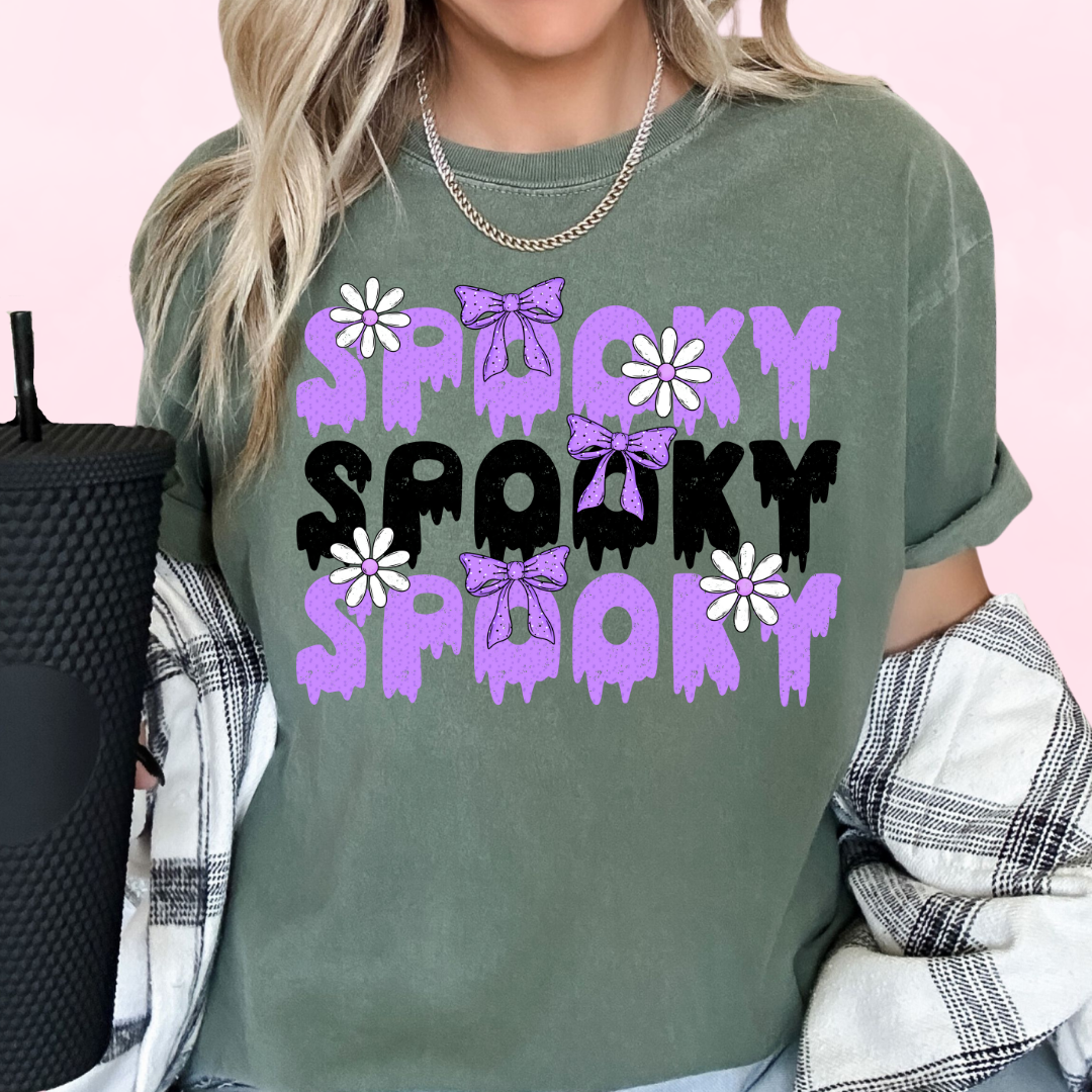 Purple Spooky And Coquette Bows Halloween DTF TRANSFER or UV DTF STICKER DECAL