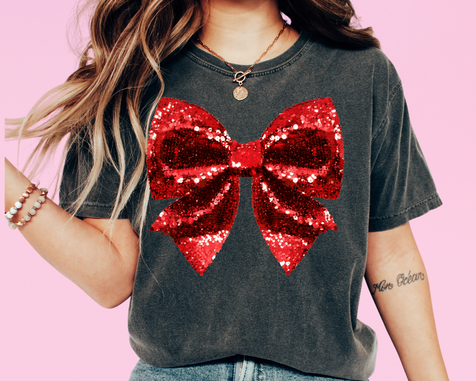 Red Coquette Bow  DTF TRANSFER or UV DTF STICKER DECAL