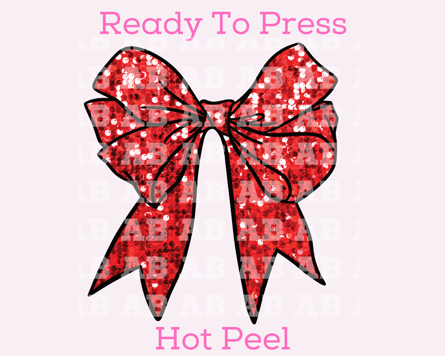 Faux Sequins Red Coquette Bow Christmas DTF TRANSFER  or UV DTF STICKER