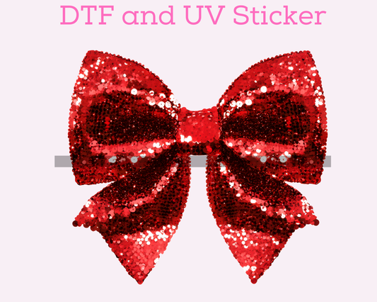 Red Coquette Bow DTF TRANSFER or UV DTF STICKER DECAL