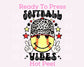 Black Softball Vibes (Leopard) DTF TRANSFER