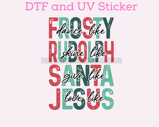 Christmas Sayings DTF TRANSFER or UV DTF STICKER
