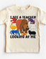Brown Bear I See a Teacher DTF TRANSFER or UV DTF STICKER DECAL