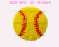 Softball Faux Texture DTF TRANSFER or UV DTF STICKER DECAL