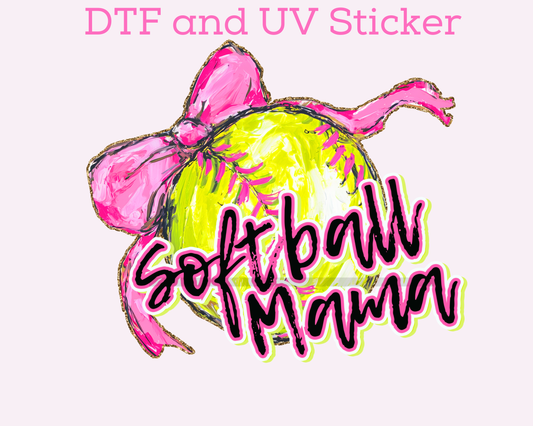 Softball Mama Pink DTF TRANSFER
