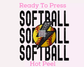 Softball Lightning Bolt DTF TRANSFER or UV DTF STICKER DECAL