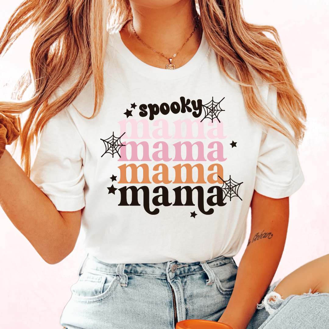 Spooky Mama Webs Mom Halloween DTF TRANSFER or UV DTF STICKER DECAL