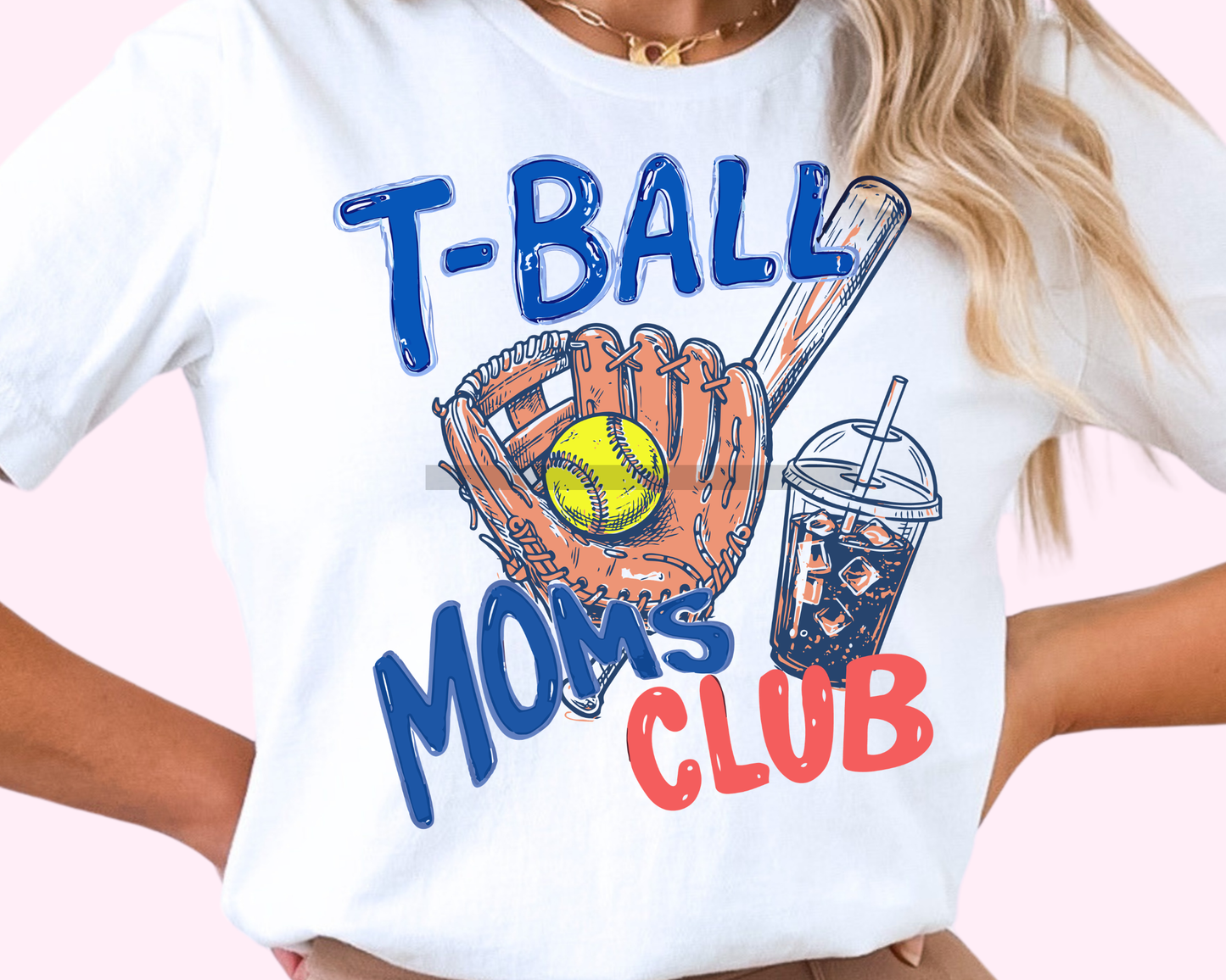 T-Ball Mom Club Baseball DTF TRANSFER