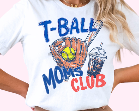 T-Ball Mom Club Baseball DTF TRANSFER