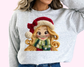 Magical Faux Yarn Princess Christmas DTF TRANSFER or UV DTF STICKER