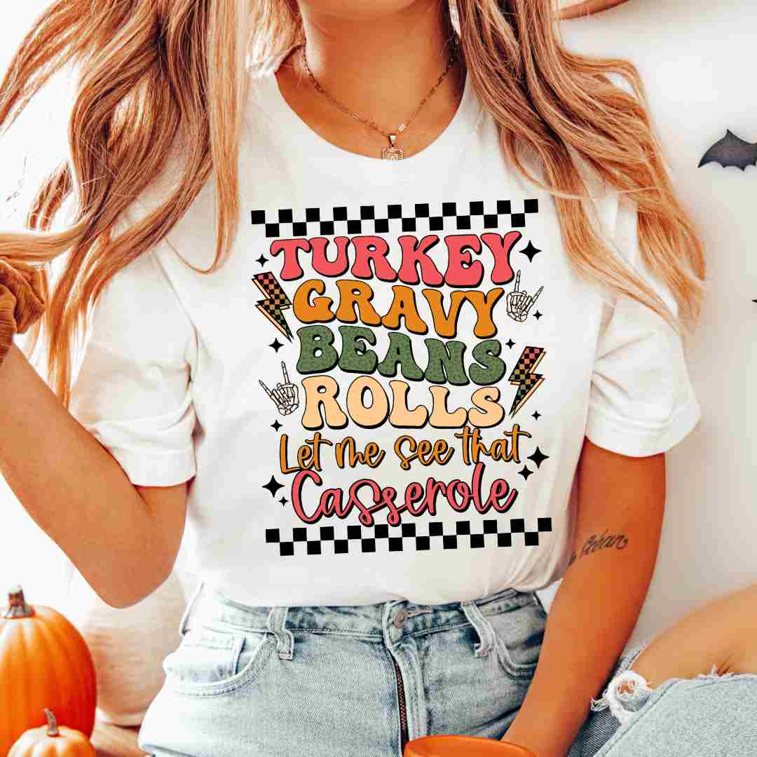 Turkey Gravy Casserole DTF TRANSFER or UV DTF STICKER DECAL